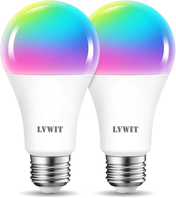 LVWIT Bombilla Inteligente WiFi E27 12W Alexa 2 uds