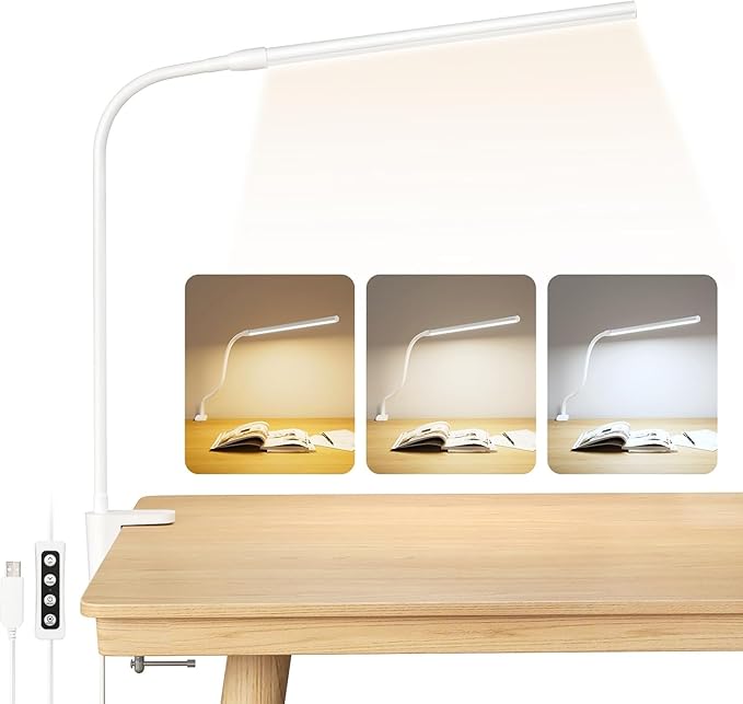 Lepro Flexo LED con Pinza 360 Regulable USB