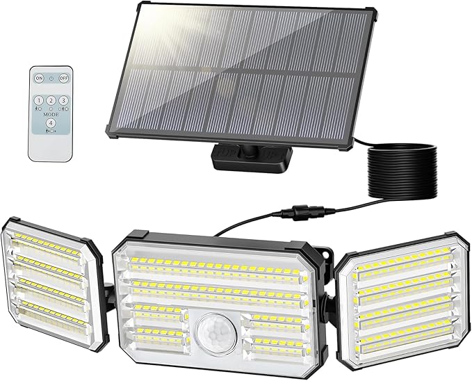 Lampara Solar Exterior IP67 4 Modos con Alarma